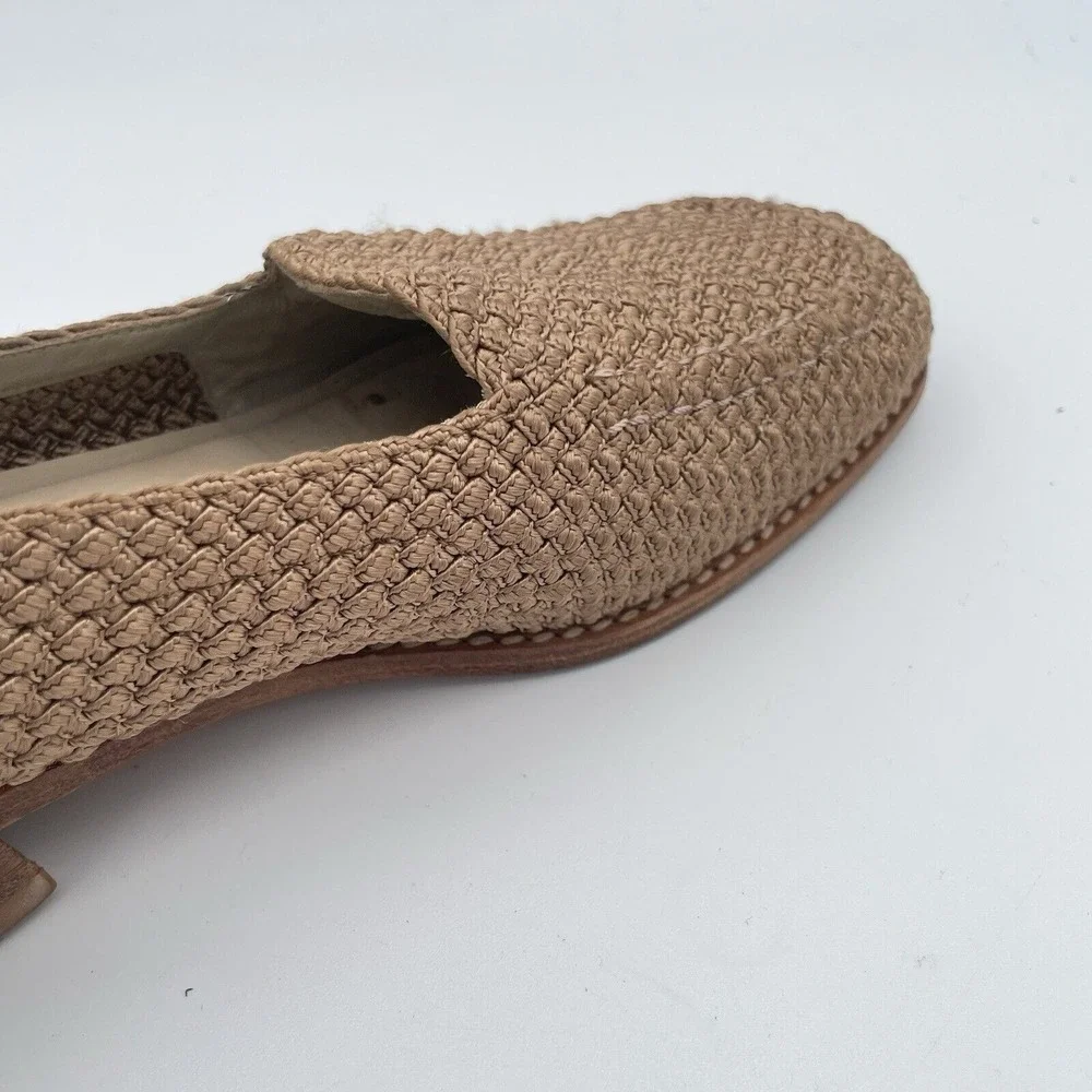 Stuart Weitzman‎ Loafers Womens Size 6 M Taupe Woven Cord Flexible Slip-On Shoes
